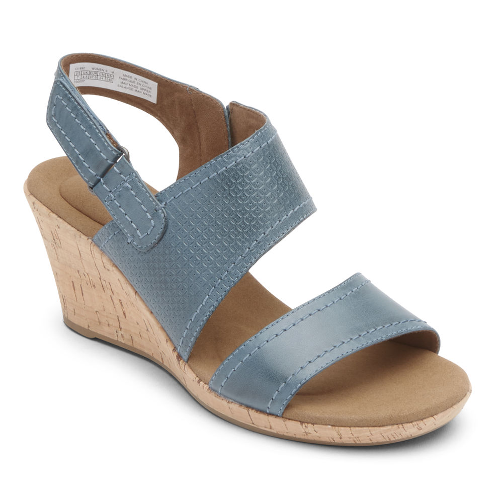 Sandálias Rockport Mulher Azuis - Briah Asymmetrical 2-Piece - 24786EUYB